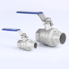 Two-piece ball valve with internal and external thread