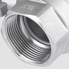 Two-piece ball valve with internal and external thread