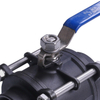 Cast steel three piece wire button ball valve