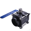 Cast steel three piece wire button ball valve