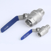 Two-piece ball valve with internal and external thread